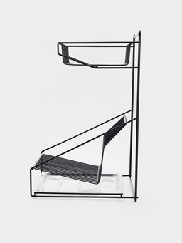 Посудосушитель настольный с поддоном, 38,5*38,5*24 см, цвет черный