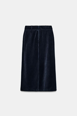 STRAIGHT CORDUROY MIDI SKIRT - Zara фото 7
