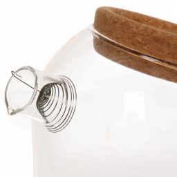 Чайник заварочный стеклянный 1200мл "Хай-Тек" с пробковой крышкой