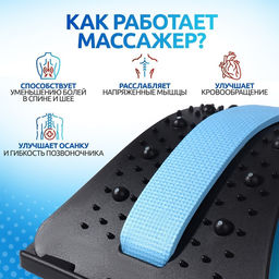 Массажёр для спины, трёхуровневый, с магнитом, 36×23 см, МИКС