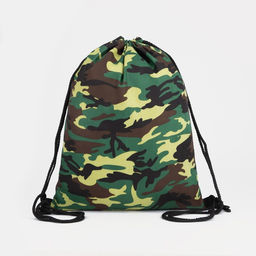 Мешок для обуви на шнурке, цвет зелёный/камуфляж - Simaland фото 2