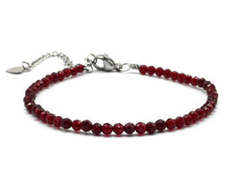 Браслет из циркона шарик гр.3мм, цв.бордовый, 16,5см