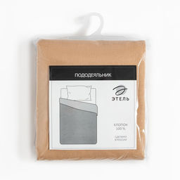 Пододеяльник Этель 200х215, цвет бежевый, 100% хлопок, бязь 125 г/м2  фото 4