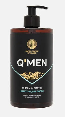 QMEN Шампунь д/волос Чистота и Свежесть масло Черного тмина+экстр.Мяты 640мл с дозат.