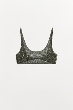 SEQUINNED BEADED BANDEAU TOP - Zara фото 5