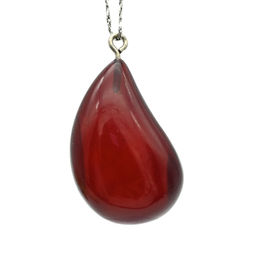 Кулон в форме 20*30мм из янтаря цвет вишня