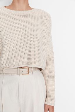 Tas Crop Genis Kal?p Triko Kazak TWOAW23KZ01193