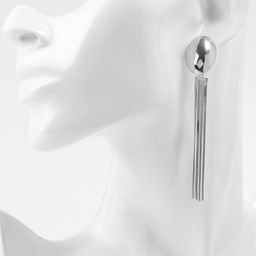 Серьги висячие Водопад 4 нити, цвет серебро - Qf фото 3