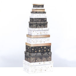 Набор подарочных новогодних коробок 10 в 1 «Счастья в Новом году», 30.5×20×13 - 12×6.5×4 см