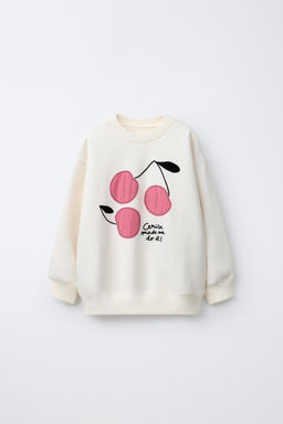 SUDADERA PARCHES CEREZAS / Crudo