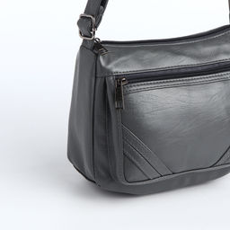 Сумка женская кросс-боди на молнии, 20×8.5×15 см, серая