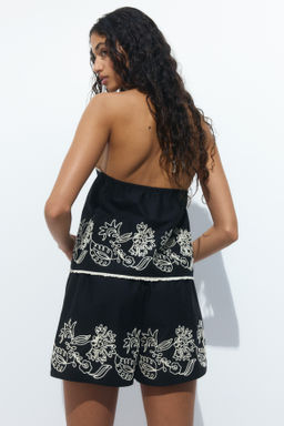 Shorts playeros de algod?n con detalles bordados - H&m фото 3