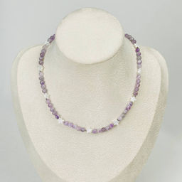 Бусы детские из Аметиста и Перламутра 35 см +