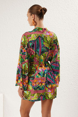 Siyah Mini Dokuma Plaj Kimono&Kaftan TBESS25KM00002 - Trendyolmilla фото 13