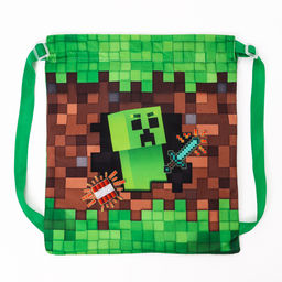 Сумка детская «Пиксели», 35×30 см, зелёная