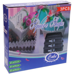 Набор из 3-х форм для выпечки раскладных, квадрат 24*24*7см,26*26*7см,28*28*7см