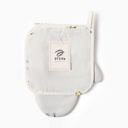 Набор кухонный Этель «Цветочек»: варежка 20×27 см, прихватка 19×19 см, саржа 190 г/м², 100% хлопок