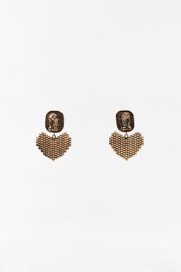 RHINESTONE HEART EARRINGS - Zara фото 3
