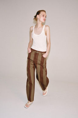 JEANS ZW COLLECTION TAPERED TIRO ALTO RAYAS / rayas - Zara фото 5