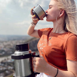 Термос "Турист" К-1,0л. с узким горлом арт.1с055 Аша