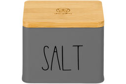 Емкость для хранения 1,5 л 14*11*11 см SALT с деревянной крышкой, темно-серая - Elan gallery фото 11