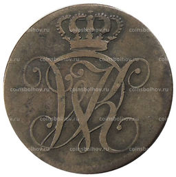 Монета 4 геллера 1824 года Германские государства Гессен-Кассель