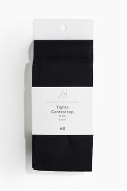 Pack de 2 medias control-top 40 deniers - H&m фото 4