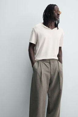PANTAL?N BALLOON FIT PLIEGUES CINTUR?N / Verde gris - Zara фото 5