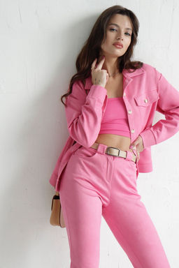 Martichelli Рубашка в стиле сафари розовая  фото 4