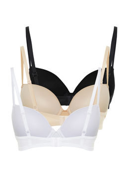 TRENDYOLMILLA Siyah-Beyaz-Ten 3lu Paket Micro Ip Ask?l? Dolgusuz Sabit Kapl? Orme Sutyen THMSS24SU00042  фото 8