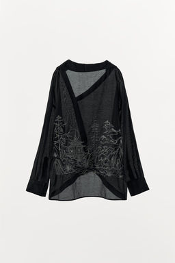 OVERSIZE SHIRT WITH BACK EMBROIDERY - Zara фото 5