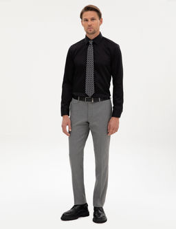 Siyah Non Iron Kolay _t_lenebilir Slim Fit G_mlek