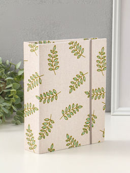 Фотоальбом на 200 фото 10×15 см на резинке «Зелёные веточки», текстиль, 23×17.5×5 см
