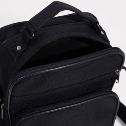 Сумка мужская Luris, 2 отдела на молнии, 2 наружных кармана, чёрная