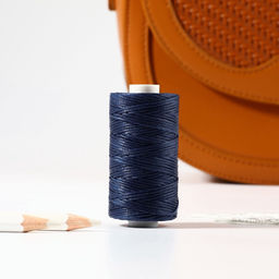 Нитки вощёные, плетёные, плоские, 210D/16, 1 мм, 50±2 м, тёмно-синие