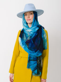 Большой мягкий очень нежный двусторонний палантин в стиле арт-деко - Tantino фото 7