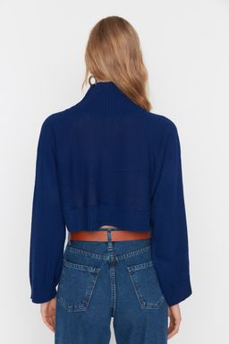 Lacivert Super Crop Basic Triko Kazak TWOAW21KZ0163