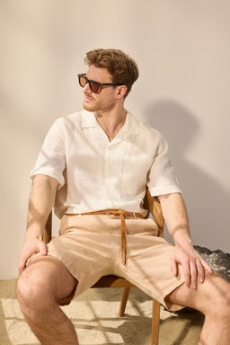 TRENDYOL MAN Premium Lacivert %100 Keten Oversize Fit Gomlek TMNSS24GO00059 - Trendyolmilla фото 15