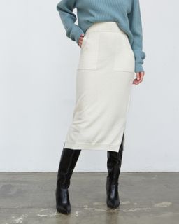 Юбка кашемировая 8024 бежевая