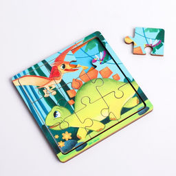 Пазл для детей Динозавры, 9 деталей - Лесная мастерская фото 14