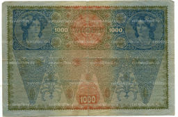 Банкнота 1000 крон 1902 года Австрия  надпечатка