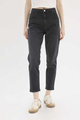 Lina Comfort Mom Normal Bel Duz Paca Jean Kar Y?kamal? Pantolon