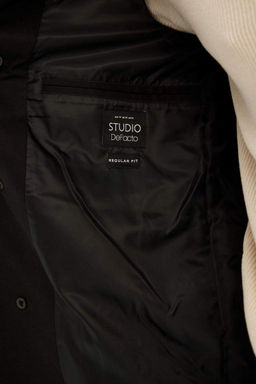 Водонепроницаемый тренч стандартного кроя на подкладке - Defacto фото 8