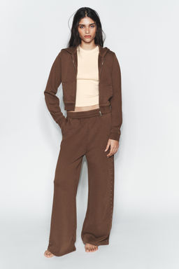 WASHED-EFFECT FLEECE TROUSERS WITH STUDS - Zara фото 4