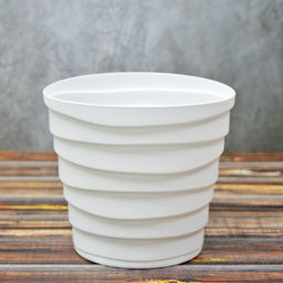 Кашпо Бархан (0,9л) Цв. Белый (Арт. КШ-4330) /ВМС/