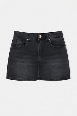 Siyah Az Esnek Mini Denim Sort Etek TWOSS26SR00052