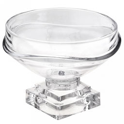 Конфетница стеклянная "Бенефис" 1,45л, д22,6см, h18см, основание 11,2х11,2см, на ножке, в коробке (Китай)