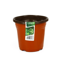 Цена за 5 шт. Горшок для рассады, 2.5 л, d=18 см, h=14.5 см, мягкий пластик, терракот, Greengo