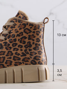 Ботинки 217.91505be.Коричневый леопард/мех