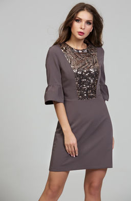 Нарядное платье темный мокко